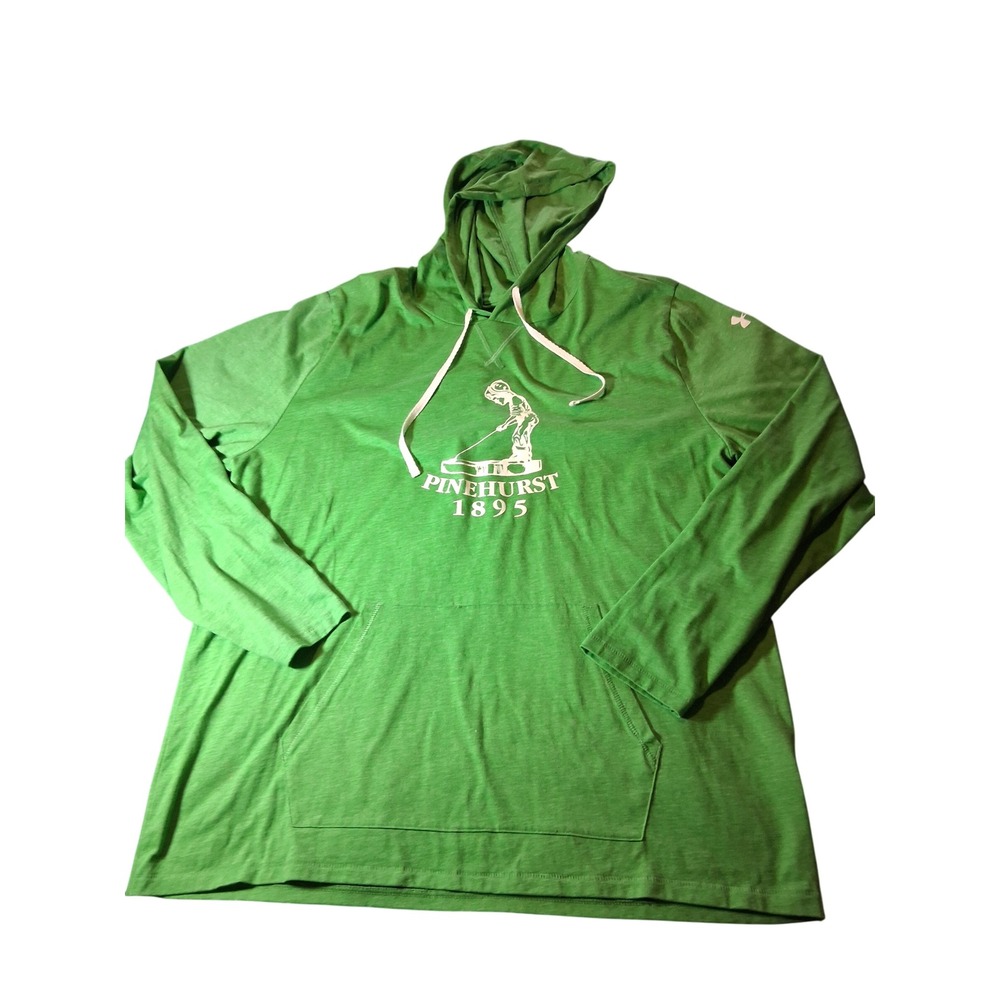 Under Armour Pinehurst 1895 Mens 2XL Green Long Sleeve Hooded T-Shirt Golf Tee